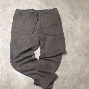 H&M Men's Checkered Joggers in Brown